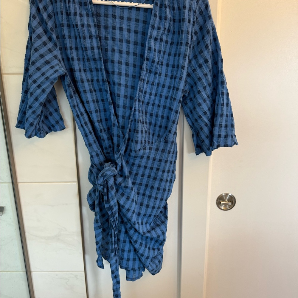Zara Blue Checkered Dress